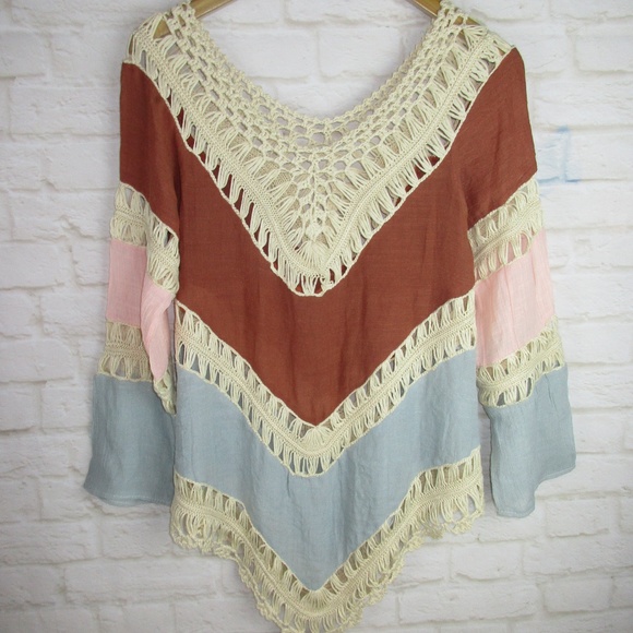 Women's size Small Crochet BOHO Top - Picture 4 of 6